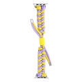 For Apple Watch Series 8 45mm Paracord Fishtail Braided Silicone Bead Watch Band(Purple Yellow)