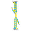 For Apple Watch Series 6 40mm Paracord Fishtail Braided Silicone Bead Watch Band(Light Blue Yellow)