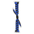 For Apple Watch Series 5 40mm Paracord Fishtail Braided Silicone Bead Watch Band(Black Blue)