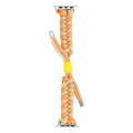 For Apple Watch Series 4 44mm Paracord Fishtail Braided Silicone Bead Watch Band(Orange Yellow)