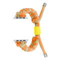 For Apple Watch Series 3 38mm Paracord Fishtail Braided Silicone Bead Watch Band(Orange Yellow)