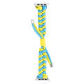 For Apple Watch 42mm Paracord Fishtail Braided Silicone Bead Watch Band(Light Blue Yellow)