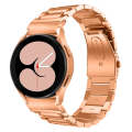 For Samsung Galaxy Watch 6 Quick Release Button Three-bead Stainless Steel Watch Band(Rose Gold)