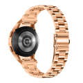 For Samsung Galaxy Watch 6 Quick Release Button Slim Three-bead Stainless Steel Watch Band(Rose G...