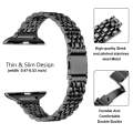 For Apple Watch Series 6 40mm Slim Seven Bead Slingshot Buckle Metal Watch Band(Black)