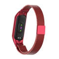 For Xiaomi Mi Band 5 Milano Solid Color Magnetic Stainless Steel Watch Band(Red)