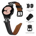 For Samsung Galaxy Watch6 / 6 Classic M Letter D-shaped Twill Leather Watch Band(Black)