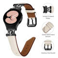 For Samsung Galaxy Watch6 / 6 Classic M Letter D-shaped Twill Leather Watch Band(Black Apricot)