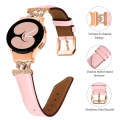 For Samsung Galaxy Watch6 / 6 Classic M Letter D-shaped Twill Leather Watch Band(Rose Gold Pink)