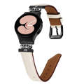 For Samsung Galaxy Watch6 / 6 Classic Crown D-shaped Twill Leather Watch Band(Black Apricot)