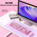 AULA AC306 104 Keys Retro Wireless Keyboard + Mouse Combo Set(Blue Colorful)
