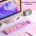 AULA AC306 104 Keys Retro Wireless Keyboard + Mouse Combo Set(Purple Colorful)