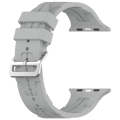 For Apple Watch SE 2023 44mm H Texture Silicone Ladder Buckle Watch Band(Grey)