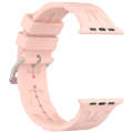 For Apple Watch SE 2023 40mm H Texture Silicone Ladder Buckle Watch Band(Retro Rose)