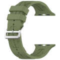 For Apple Watch SE 2023 40mm H Texture Silicone Ladder Buckle Watch Band(Army Green)