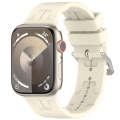 For Apple Watch Series 9 45mm H Texture Silicone Ladder Buckle Watch Band(Starlight)