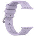 For Apple Watch Series 9 45mm H Texture Silicone Ladder Buckle Watch Band(Purple)