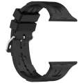 For Apple Watch Ultra 49mm H Texture Silicone Ladder Buckle Watch Band(Black)