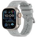 For Apple Watch Ultra 49mm H Texture Silicone Ladder Buckle Watch Band(Grey)