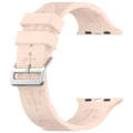 For Apple Watch Ultra 49mm H Texture Silicone Ladder Buckle Watch Band(Sand Pink)