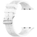 For Apple Watch Series 8 45mm H Texture Silicone Ladder Buckle Watch Band(White)