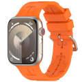 For Apple Watch Series 8 45mm H Texture Silicone Ladder Buckle Watch Band(Orange)