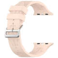 For Apple Watch SE 40mm H Texture Silicone Ladder Buckle Watch Band(Sand Pink)