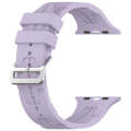 For Apple Watch Series 5 44mm H Texture Silicone Ladder Buckle Watch Band(Purple)