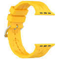 For Apple Watch Series 5 40mm H Texture Silicone Ladder Buckle Watch Band(Yellow)