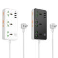 hoco AC7 Storm 3-position Socket with USB-C+3USB Ports, Cable Length: 1.5m, US Plug(White)