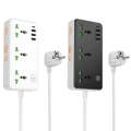 hoco AC7A Storm 3-position Socket with USB-C+3USB Ports, Cable Length: 1.5m, EU Plug(White)