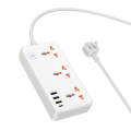 hoco AC8 Storm 3-position Socket with PD30W+3USB Ports, Cable Length: 1.5m, US Plug(White)