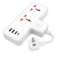 hoco AC12 Reise 2-position Expansion Socket with PD30W+3USB Ports, Cable Length: 8.5cm, US Plug(B...