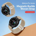 DUX DUCIS Mixture Pro Series Magnetic Buckle Nylon Braid Watch Band, Size:20mm(Beige)