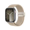 For Apple Watch SE 40mm DUX DUCIS Mixture Pro Series Magnetic Buckle Nylon Braid Watch Band(Beige)