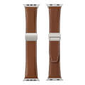 For Apple Watch SE 2023 44mm DUX DUCIS YA Series Magnetic Buckle Genuine Leather Watch Band(Brown)