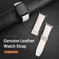For Apple Watch Series 9 45mm DUX DUCIS YA Series Magnetic Buckle Genuine Leather Watch Band(White)
