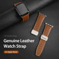 For Apple Watch Series 8 41mm DUX DUCIS YA Series Magnetic Buckle Genuine Leather Watch Band(Brown)