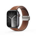 For Apple Watch Series 7 41mm DUX DUCIS YA Series Magnetic Buckle Genuine Leather Watch Band(Brown)