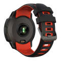 For Garmin Instinct 2X Two Color Silicone Watch Band(Black Red)