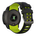 For Garmin Instinct 2X Two Color Silicone Watch Band(Black Lime)