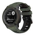For Garmin Instinct 2X Two Color Silicone Watch Band(Army Green Black)