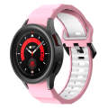 For Samsung Galaxy Watch 6 Wave Texture Two Color Silicone Watch Band(Pink White)