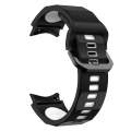 For Samsung Galaxy Watch 6 Wave Texture Two Color Silicone Watch Band(Black White)