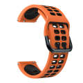 For Samsung Galaxy Watch 6 / 6 Classic Dual-row Hole Two Color Silicone Watch Band(Orange Black)