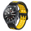 For Samsung Galaxy Watch 6 / 6 Classic Dual-row Hole Two Color Silicone Watch Band(Black Yellow)