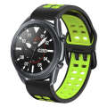 For Samsung Galaxy Watch 6 / 6 Classic Dual-row Hole Two Color Silicone Watch Band(Black Green)