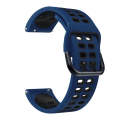 For Samsung Galaxy Watch 6 / 6 Classic Dual-row Hole Two Color Silicone Watch Band(Midnight Blue ...