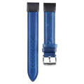 For Garmin Fenix 7S 20mm  Plain Weave Genuine Leather Watch Band(Dark Blue)