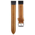 For Garmin Fenix 7S 20mm  Plain Weave Genuine Leather Watch Band(Brown)